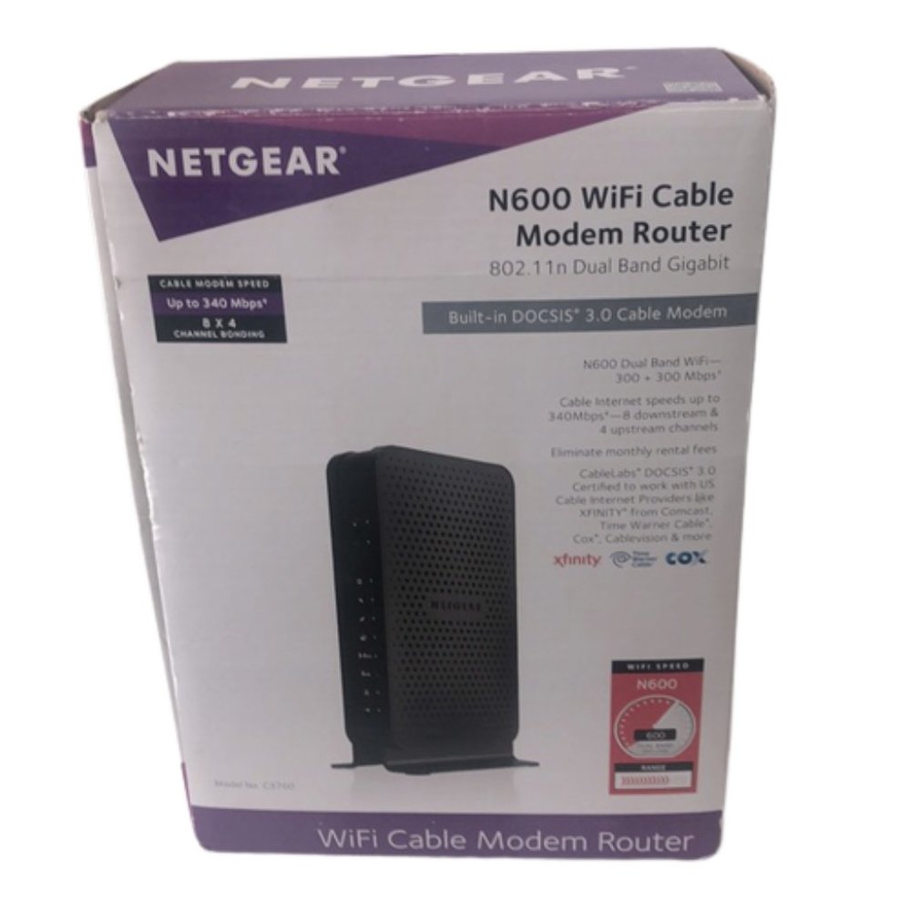 NETGEAR  N600 Wifi Cable Modem Router 802.11n Dual Band Gigabit